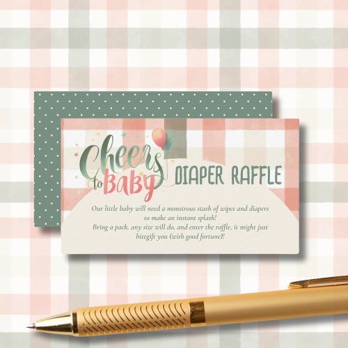 Baby is Brewing Sage Peach Gingham Details Cards