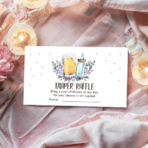 Baby is Brewing Shower Beers Diaper Raffle Card