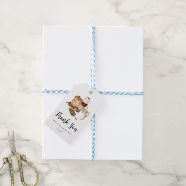 Baby is Brewing Shower Gift Tags  (With Twine)