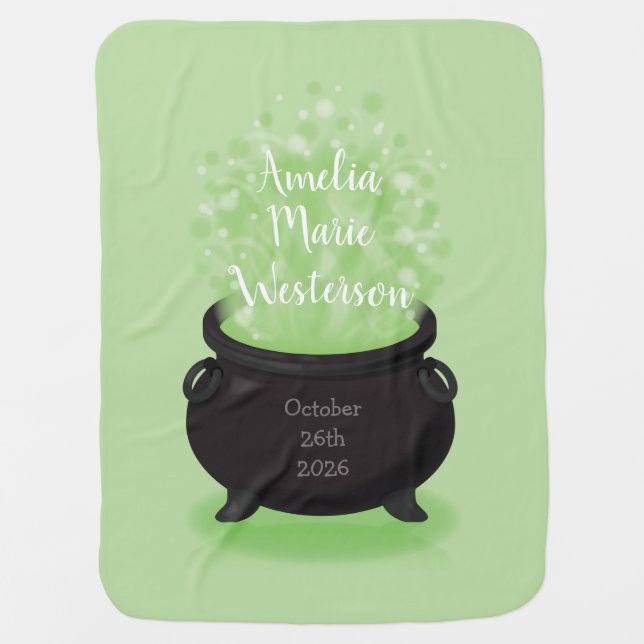 Baby is Brewing Shower Halloween Baby Blanket (Front)