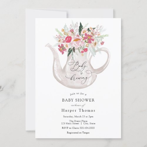 Baby is Brewing Tea Baby Shower Invitation