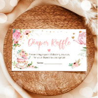 Baby is Brewing Tea Diaper Raffle Pink Baby Shower