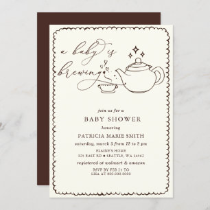 Baby is Brewing Tea Gender Neutral Baby Shower Invitation
