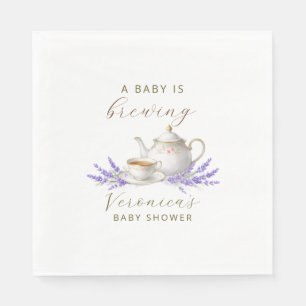 Baby is Brewing Tea Party Baby Shower Napkins