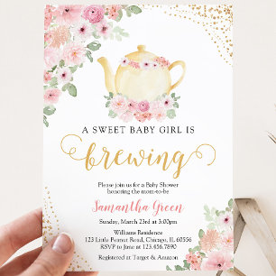 Baby is Brewing Tea Party Shower Invitation