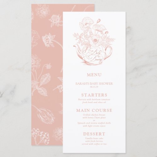 Baby is Brewing Vintage Pink Floral Baby Shower