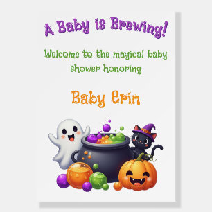 Baby is Brewing Welcome sign