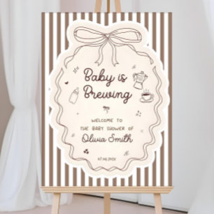 Baby is Brewing Welcome Sign, Coffee Baby Shower Foam Board