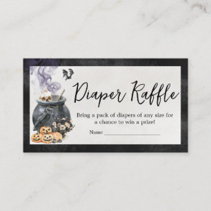 Baby is Brewing Witch Cauldron Baby Diaper Raffle Enclosure Card