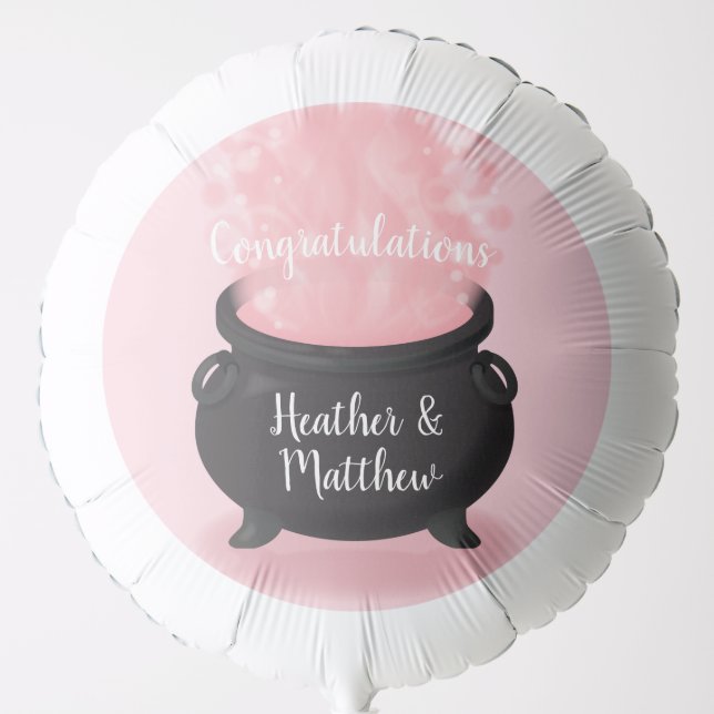 Baby is Brewing Witch Shower Gothic Pink Girl Balloon (Front)