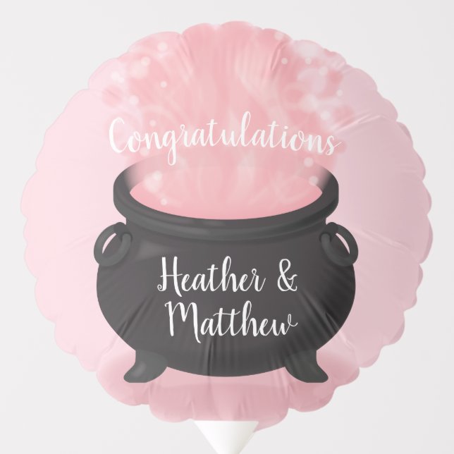 Baby is Brewing Witch Shower Gothic Pink Girl Balloon (Front)