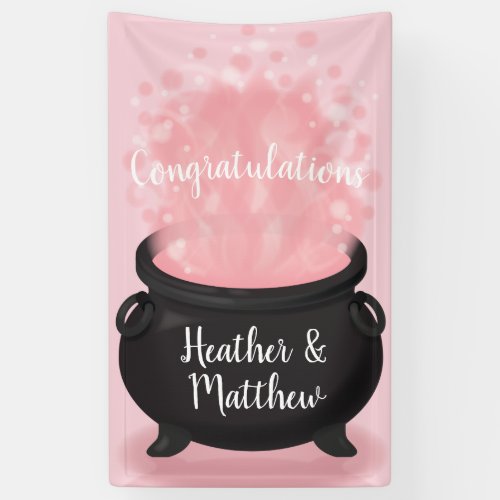 Baby is Brewing Witch Shower Gothic Pink Girl Banner