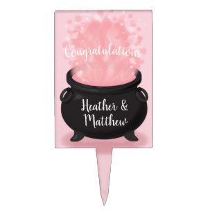 Baby is Brewing Witch Shower Gothic Pink Girl Cake Topper