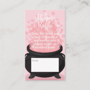 Baby is Brewing Witch Shower Gothic Pink Girl Enclosure Card