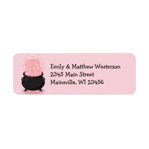 Baby is Brewing Witch Shower Gothic Pink Girl Label