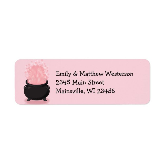 Baby is Brewing Witch Shower Gothic Pink Girl Label (Front)