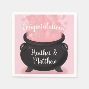 Baby is Brewing Witch Shower Gothic Pink Girl Napkins