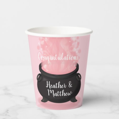 Baby is Brewing Witch Shower Gothic Pink Girl Paper Cups