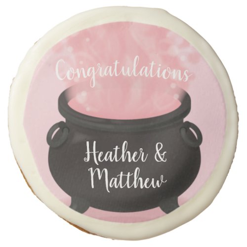 Baby is Brewing Witch Shower Gothic Pink Girl Sugar Cookie