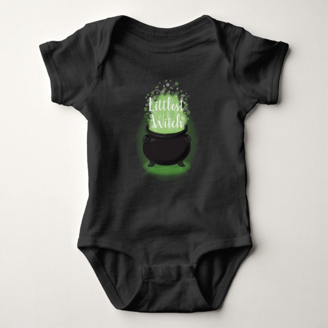 Baby is Brewing Witch Shower Halloween Cauldron Baby Bodysuit (Front)