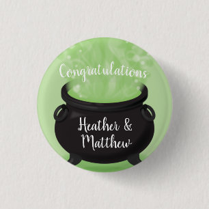 Baby is Brewing Witch Shower Halloween Cauldron Button