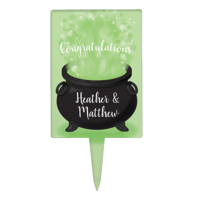 Baby is Brewing Witch Shower Halloween Cauldron Cake Topper (Front)