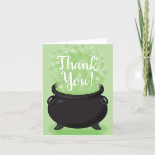 Baby is Brewing Witch Shower Halloween Cauldron Letterpress Thank You Card