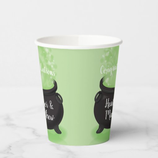Baby is Brewing Witch Shower Halloween Cauldron Paper Cups | Zazzle