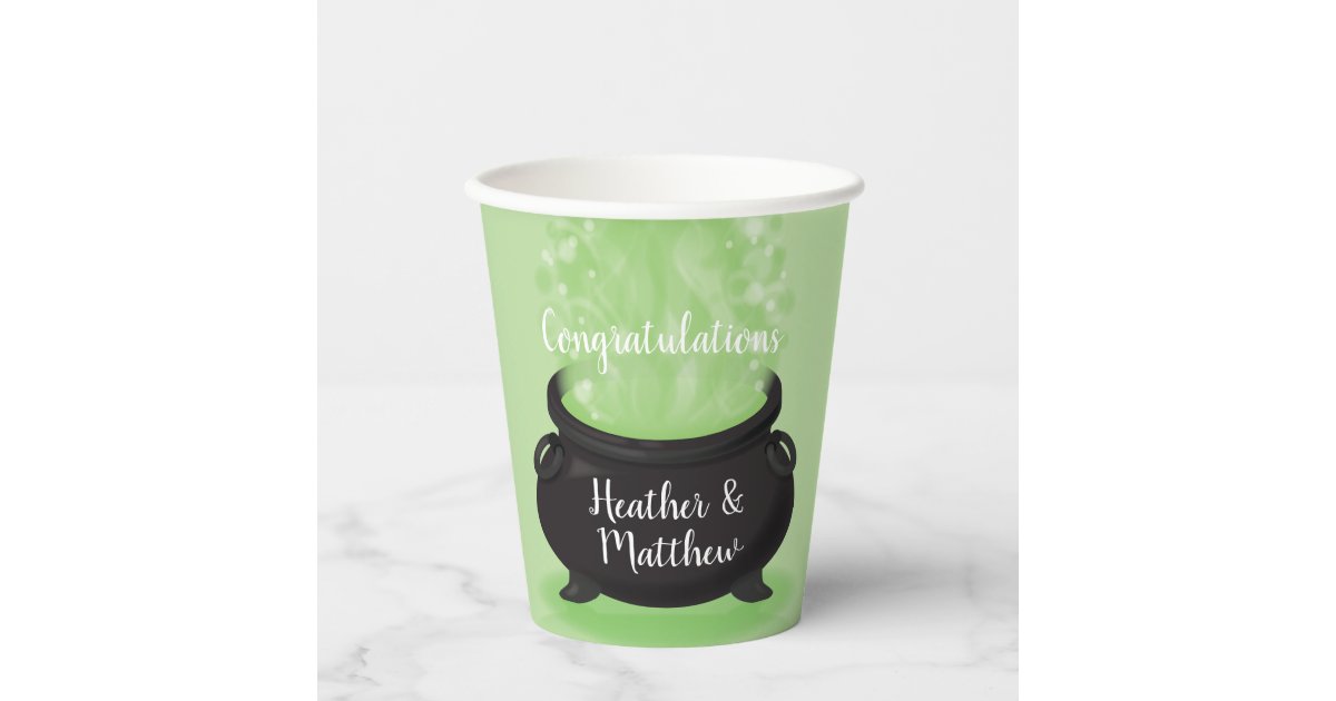 Baby is Brewing Witch Shower Halloween Cauldron Paper Cups | Zazzle