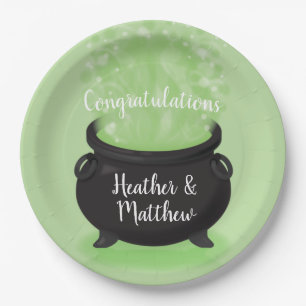 Baby is Brewing Witch Shower Halloween Cauldron Paper Plates