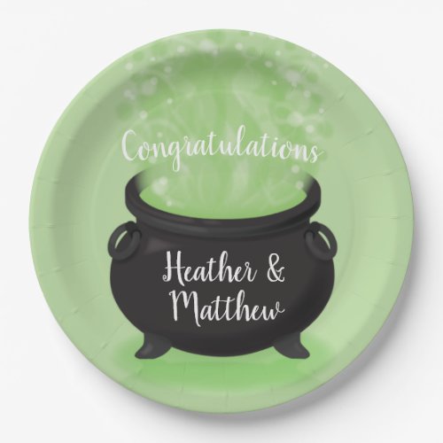 Baby is Brewing Witch Shower Halloween Cauldron Paper Plates