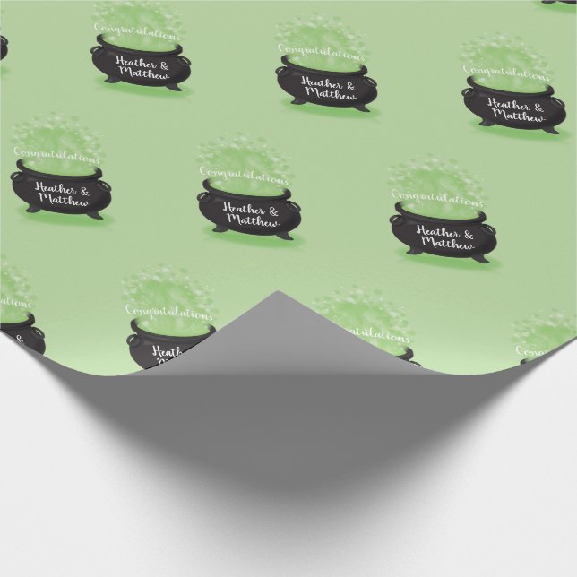 Baby is Brewing Witch Shower Halloween Cauldron Wrapping Paper (Corner)