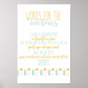 Baby is Brewing Words for the Wee Hours Poster