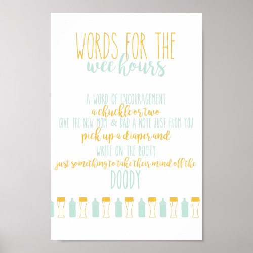 Baby is Brewing Words for the Wee Hours Poster