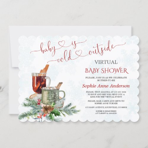 Baby Is Cold Outside Virtual Baby Shower By Mail Invitation