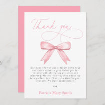 Baby Is on the WAY Pink Bow Girl Baby Shower Thank You Card