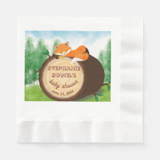 Baby is on the Way Woodland Baby Fox Baby Shower Napkins