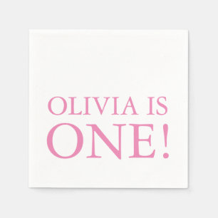 Baby is One First Birthday Party Napkins Custom