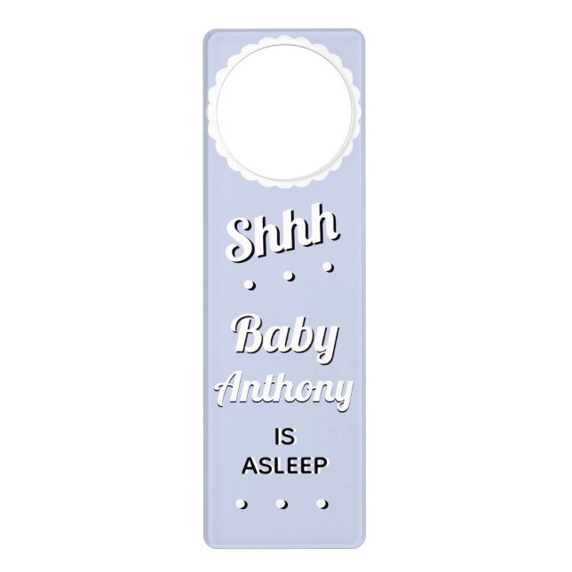 Baby is Sleeping Personalized Boy Door Hanger (Front)