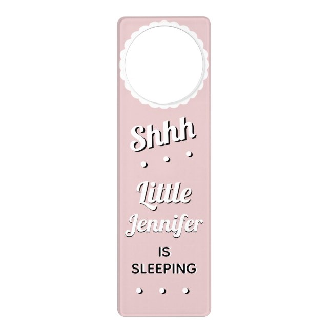 Baby is Sleeping Personalized Girl Door Hanger (Front)