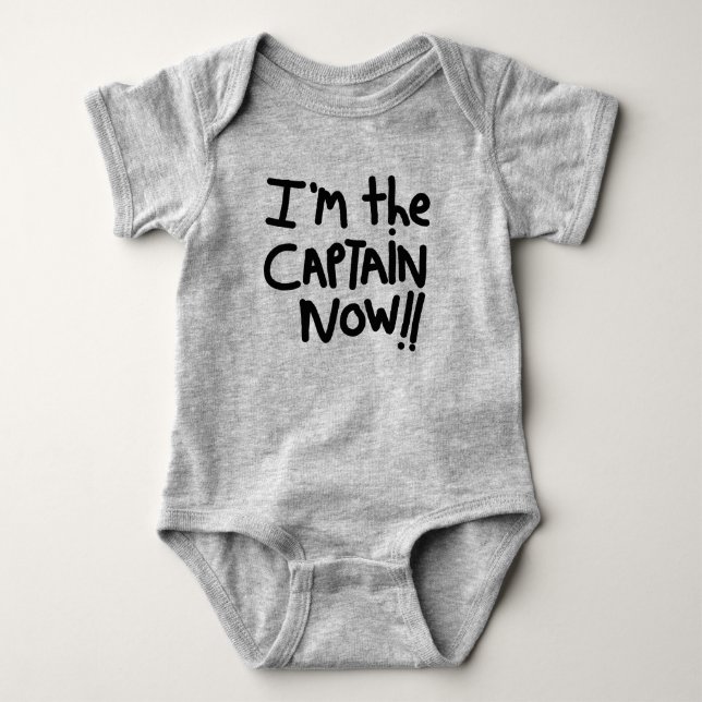 BABY IS THE CAPTAIN - BOTTOM LINE. BABY BODYSUIT (Front)