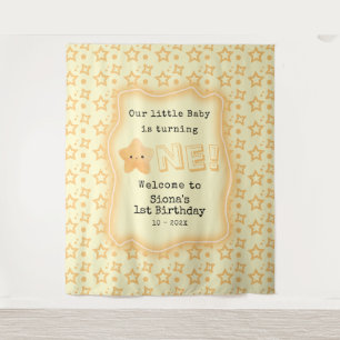 Baby Is Turning One Cute Star Birthday Backdrop