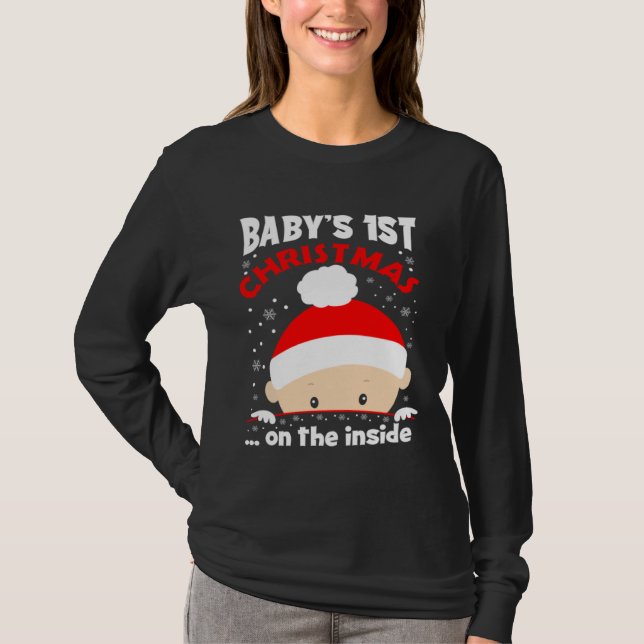 Baby It s Christmas On The Inside Cute Christmas B T-Shirt (Front)