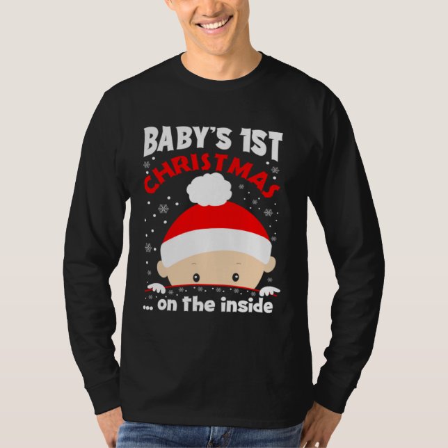 Baby It s Christmas On The Inside Cute Christmas B T-Shirt (Front)