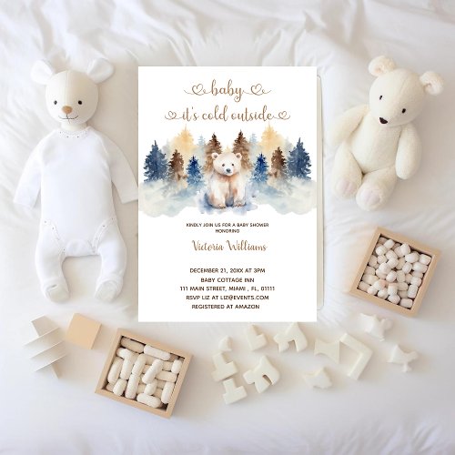 Baby ITs cold Bear Baby Shower   Invitation