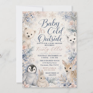 Baby It’s Cold Outside Arctic Animals Baby Shower Invitation