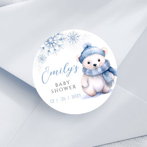 Baby It’s Cold Outside Polar Bear Classic Round Sticker