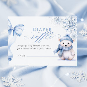 Baby It’s Cold Outside Polar Bear Diaper Raffle Ca Enclosure Card