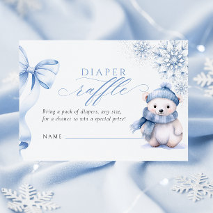 Baby It’s Cold Outside Polar Bear Diaper Raffle Ca Enclosure Card
