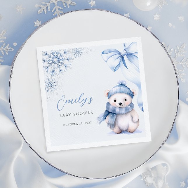 Baby It’s Cold Outside Polar Bear Napkins (Creator Uploaded)